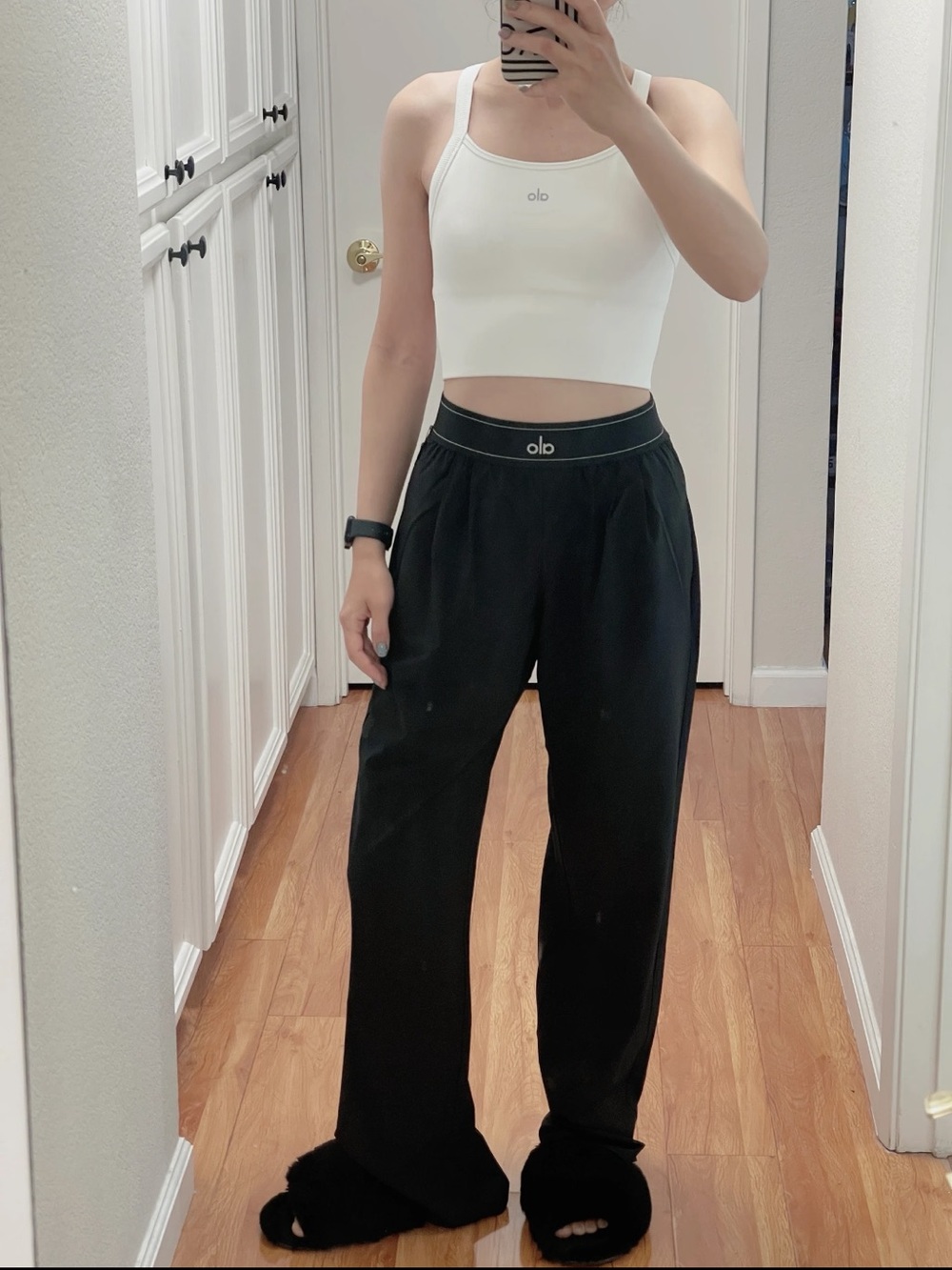 ALO Yoga Black Wide-Leg High-Rise Pants